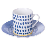 VILLA D'ESTE HOME TIVOLI Marea Tazza Caffè con Piattino Set 6 Tazzine 100ml Porcellana