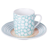 VILLA D'ESTE HOME TIVOLI Marea Tazza Caffè con Piattino Set 6 Tazzine 100ml Porcellana