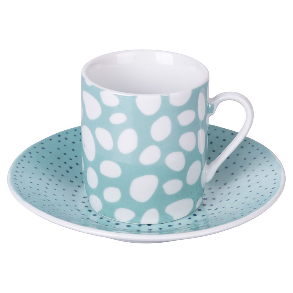 VILLA D'ESTE HOME TIVOLI Marea Tazza Caffè con Piattino Set 6 Tazzine 100ml Porcellana
