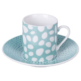 VILLA D'ESTE HOME TIVOLI Marea Tazza Caffè con Piattino Set 6 Tazzine 100ml Porcellana