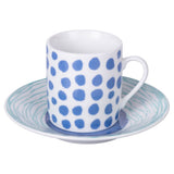 VILLA D'ESTE HOME TIVOLI Marea Tazza Caffè con Piattino Set 6 Tazzine 100ml Porcellana