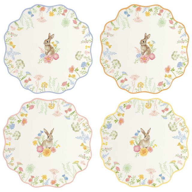 Set 4 piatti Tres Jolie Easy Life in porcellana decorata 21 cm