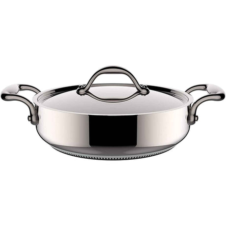 LAGOSTINA Accademia Casseruola Bassa 2 Maniglie con Coperchio 28cm Acciaio Inox