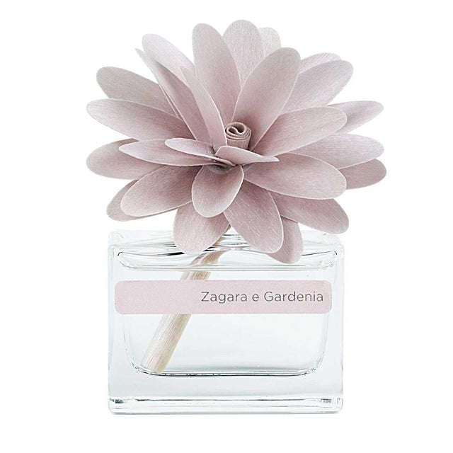 Diffusore Flower Muha con fiore in legno 30 ml Zagara e Gardenia