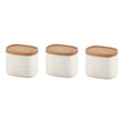 Set 3 barattoli Tierra Guzzini in plastica riciclata con coperchio bamboo