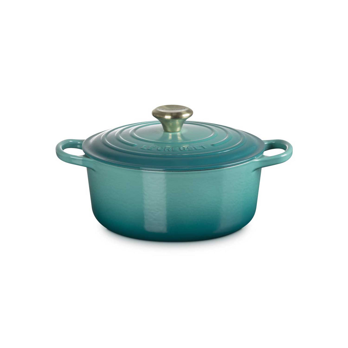 LE CREUSET Cocotte Rotonda Evolution 24cm Blu Riviera Ghisa Vetrificata