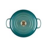 LE CREUSET Cocotte Rotonda Evolution 28cm Blu Riviera Ghisa Vetrificata
