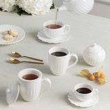 LA PORCELLANA BIANCA Bellavista Tazze Caffè con Piattino Set 6 Pezzi 90ml Bianco in Porcellana