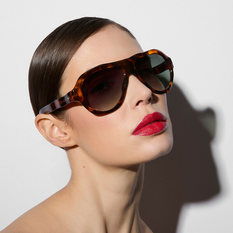 SELETTI x OKKIA Occhiali da Sole Florida Unisex Avana Lenti Verdi