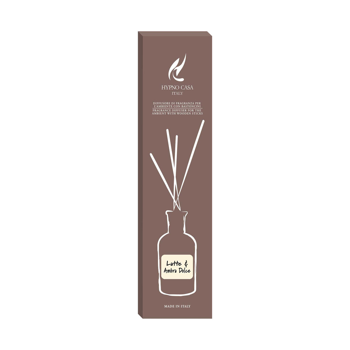 HYPNO CASA Profumatore Diffusore con Bastoncini Eco Chic Latte e Ambra Dolce 100ml