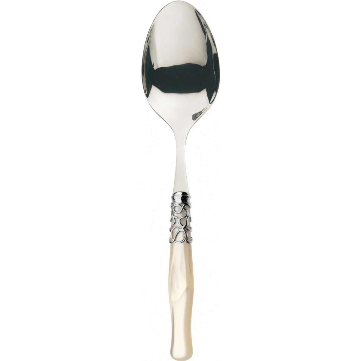 BUGATTI Selene Cucchiaio Insalata Finitura Ghiera Cromata Acciaio Inox 24,5cm