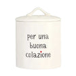 Barattolo biscottiera Simple Day in gres bianco ermetico 21x12 cm