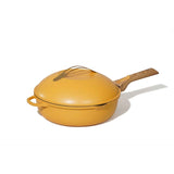 COOKUT La Favolosa Padella Casseruola Tegame 2 Manici 8 in 1 28cm Metallo Giallo Mango