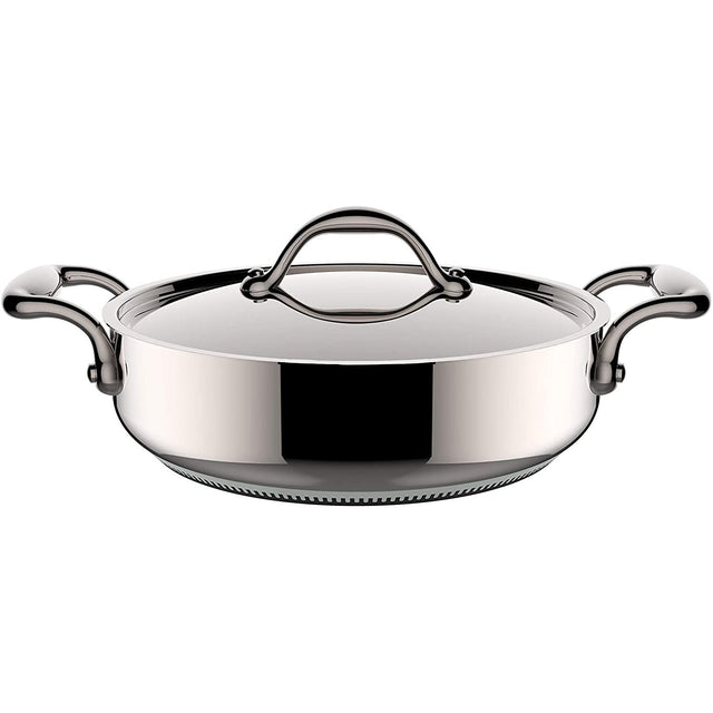 LAGOSTINA Accademia Casseruola Bassa 2 Maniglie con Coperchio 24cm Acciaio Inox
