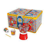 BIALETTI Dolce & Gabbana Carretto Siciliano Moka 2 Tazze con Bicchierini in Porcellana e 2 Palettine dorate
