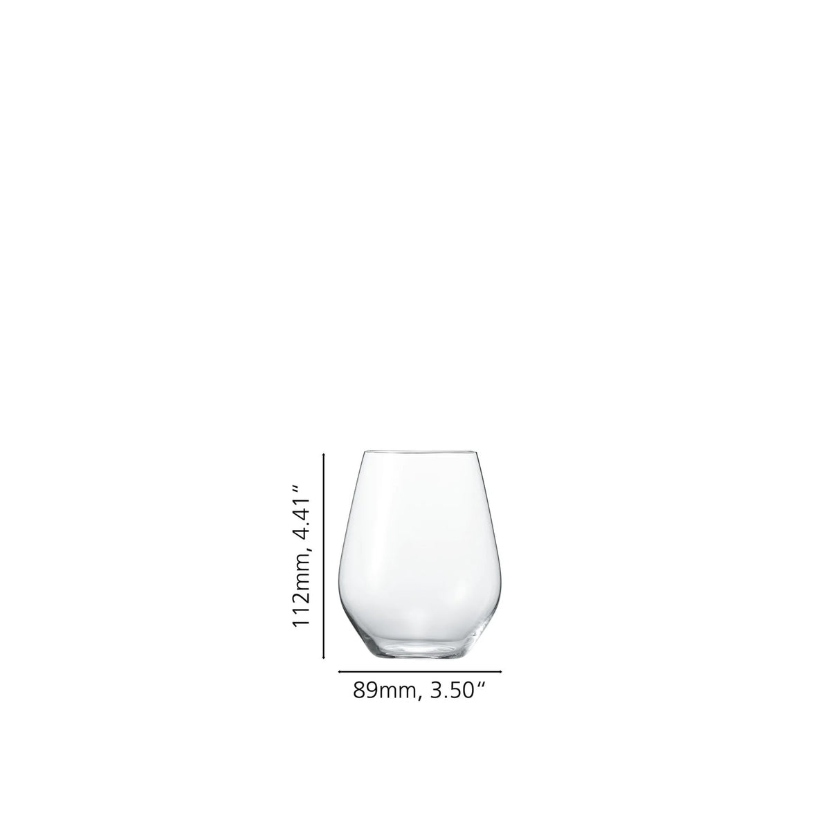 SPIEGELAU Authentis Casual Bicchiere Universale Senza Stelo in Cristallo Set 6 Pezzi 460ml