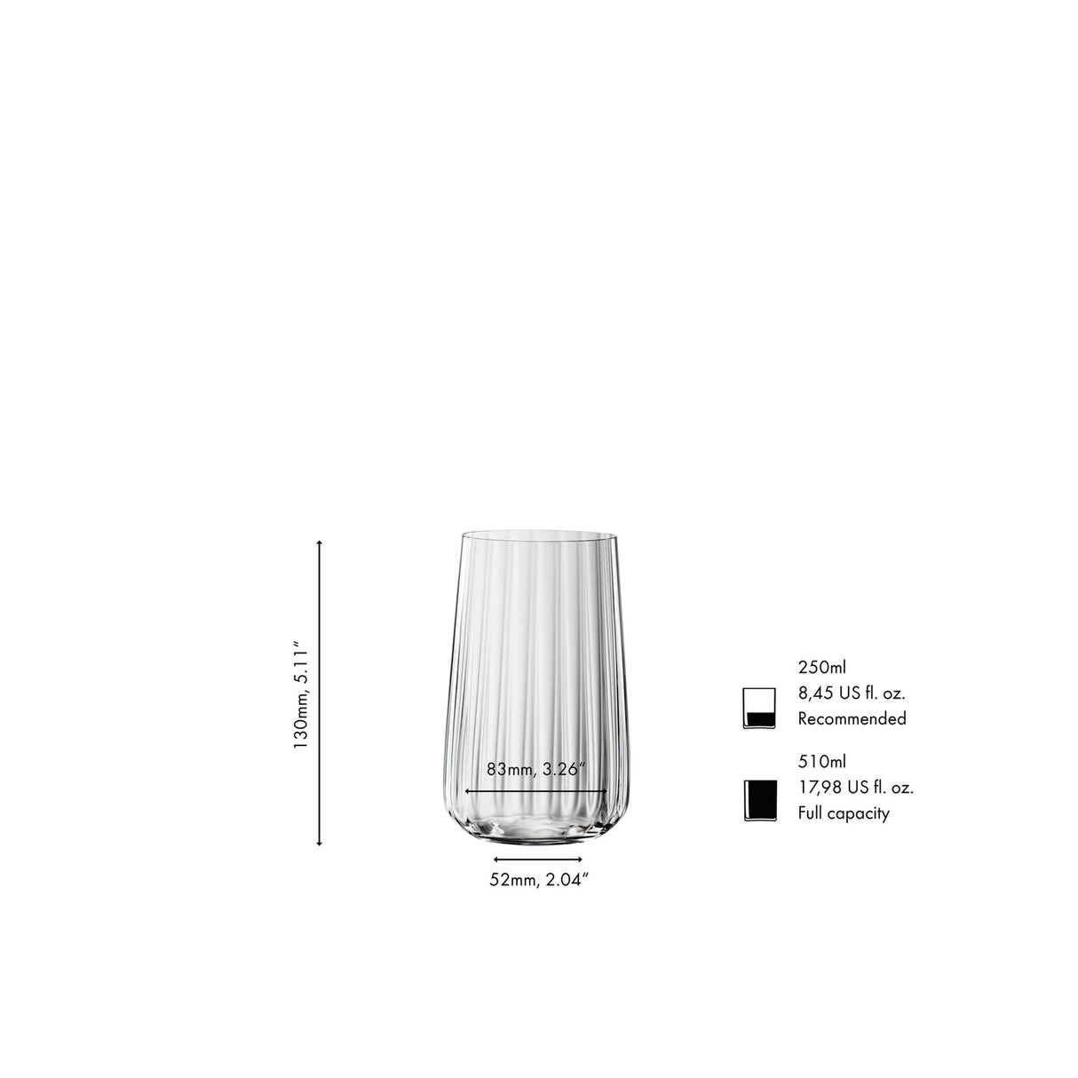SPIEGELAU Lifestyle Bicchiere Longdrink in Cristallo Set 4 Pezzi 510ml