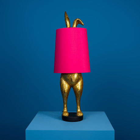 WERNS Lampada da Tavolo Coniglio Nascosto Bunny Magenta Oro 24x74cm