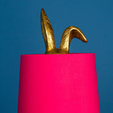 WERNS Table Lamp Hidden Rabbit Bunny Magenta Gold 24x24x74cm