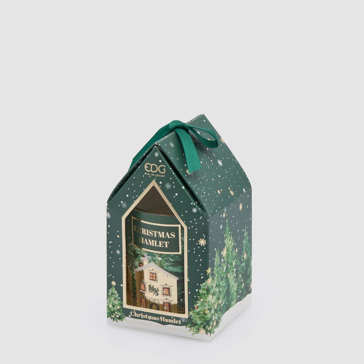 EDG Enzo De Gasperi Candela Natalizia Profumata Noel Verde in Vetro e Cera 8x7cm