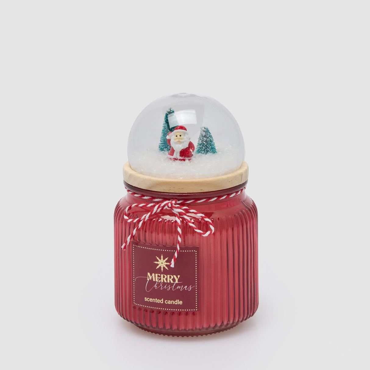 EDG Enzo De Gasperi Candela Natalizia Profumata a Cupola Bordeaux in Vetro e Cera 15x10cm