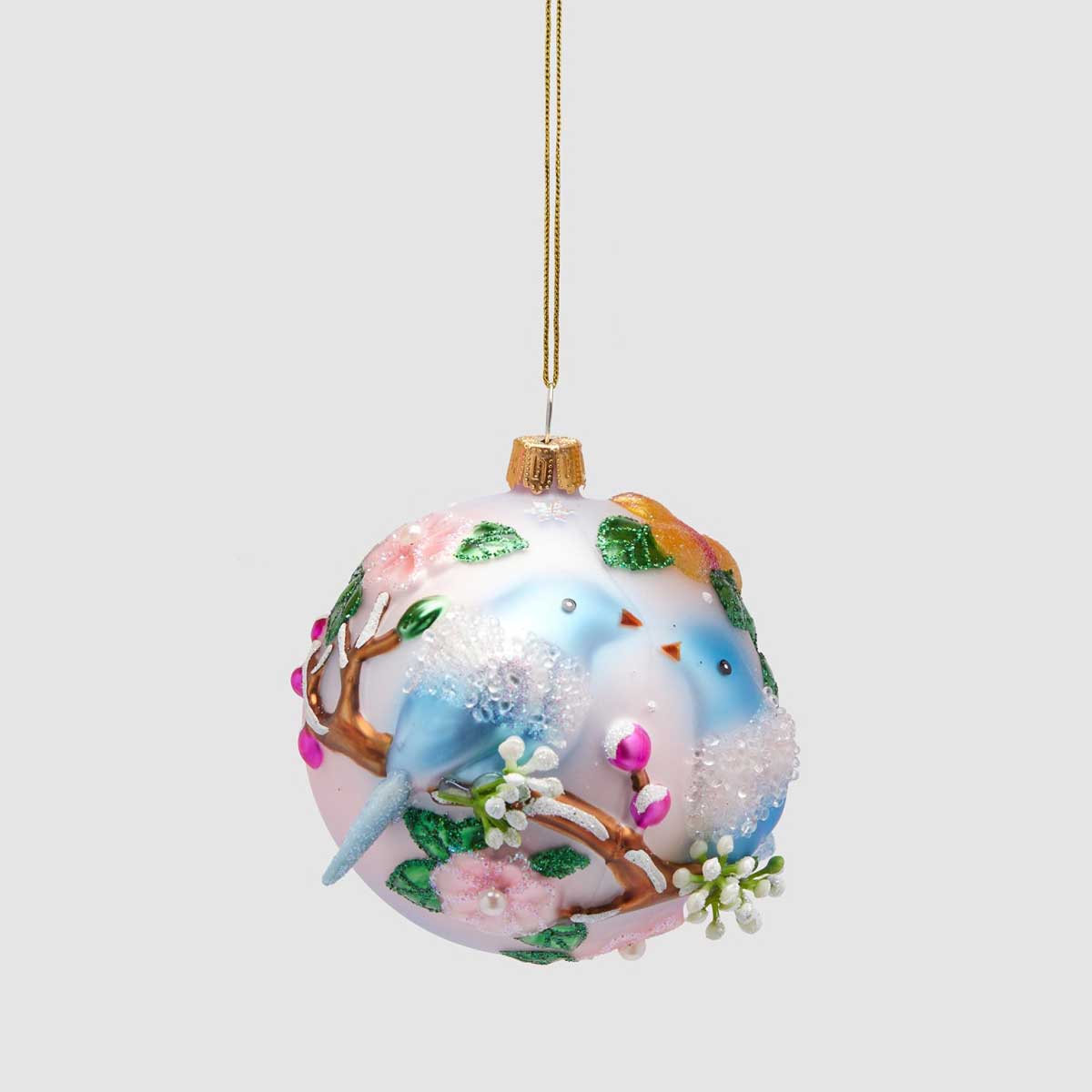 EDG Enzo De Gasperi Pallina di Natale Passero Azzurro in Vetro 9cm