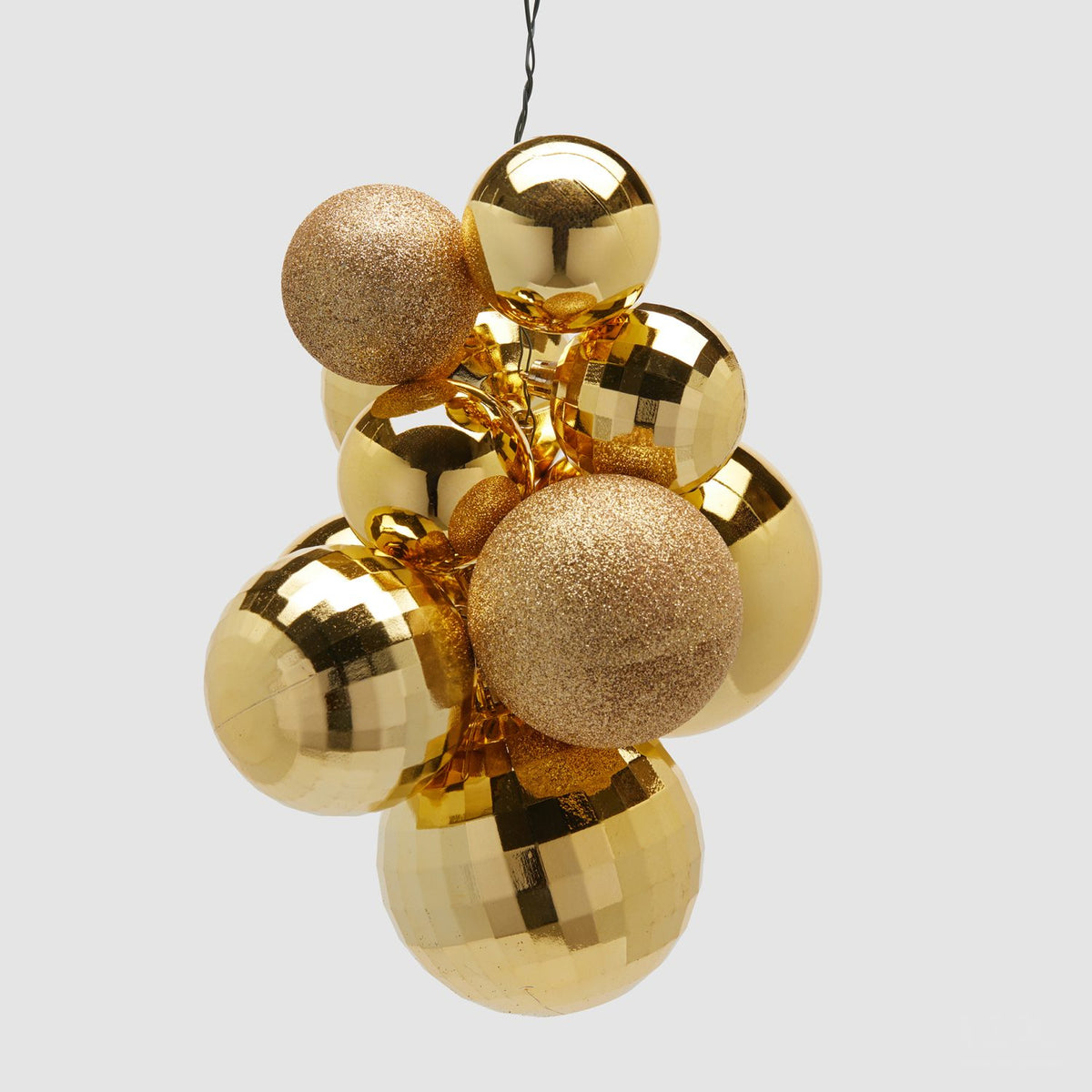 EDG Enzo De Gasperi Grappolo di Palline Natalizie Mirrormix Oro in Plastica