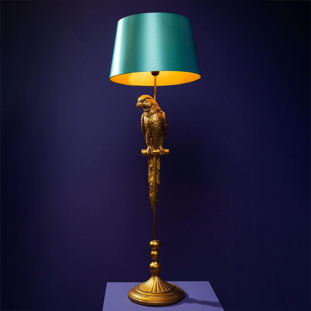 WERNS Lampada da Terra Tammi Pappagallo Oro Turchese 121cm