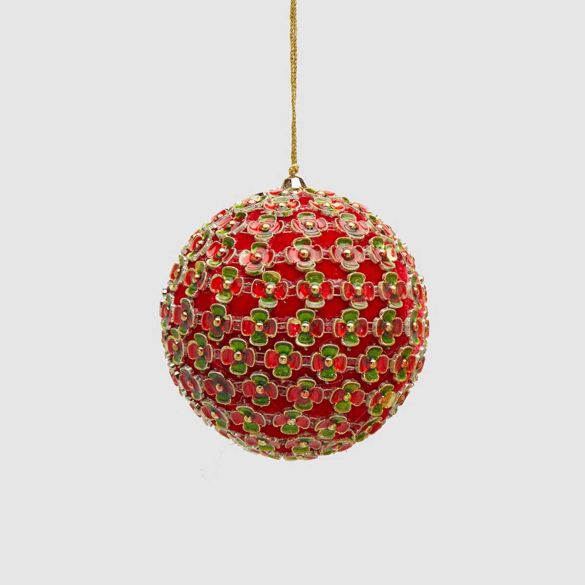 EDG Enzo De Gasperi Pallina di Natale Flowermix Verde e Rosso in Plastica 10cm