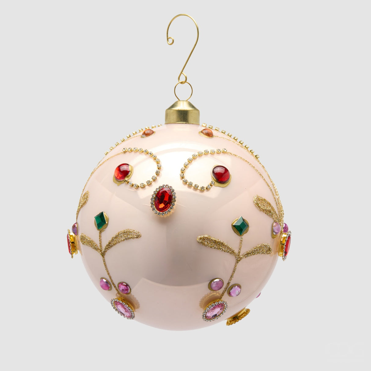 EDG Enzo De Gasperi Pallina di Natale Gemme Rosa in Vetro 12cm