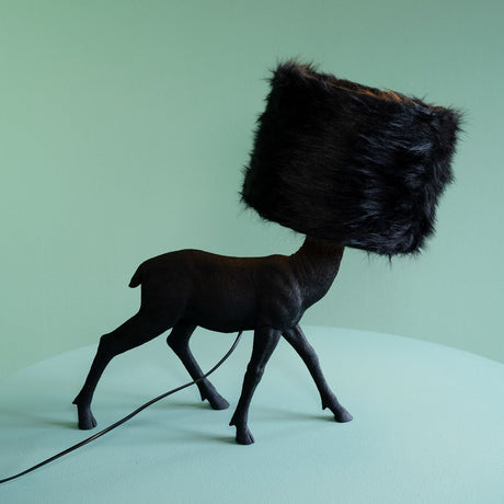 WERNS Lampada da Tavolo Hirsch Cervo Nero 61x26x55cm