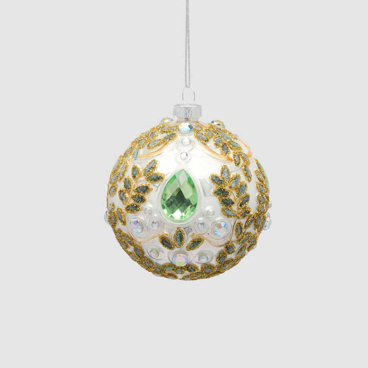 EDG Enzo De Gasperi Pallina di Natale Diamante Bianco in Vetro 8cm