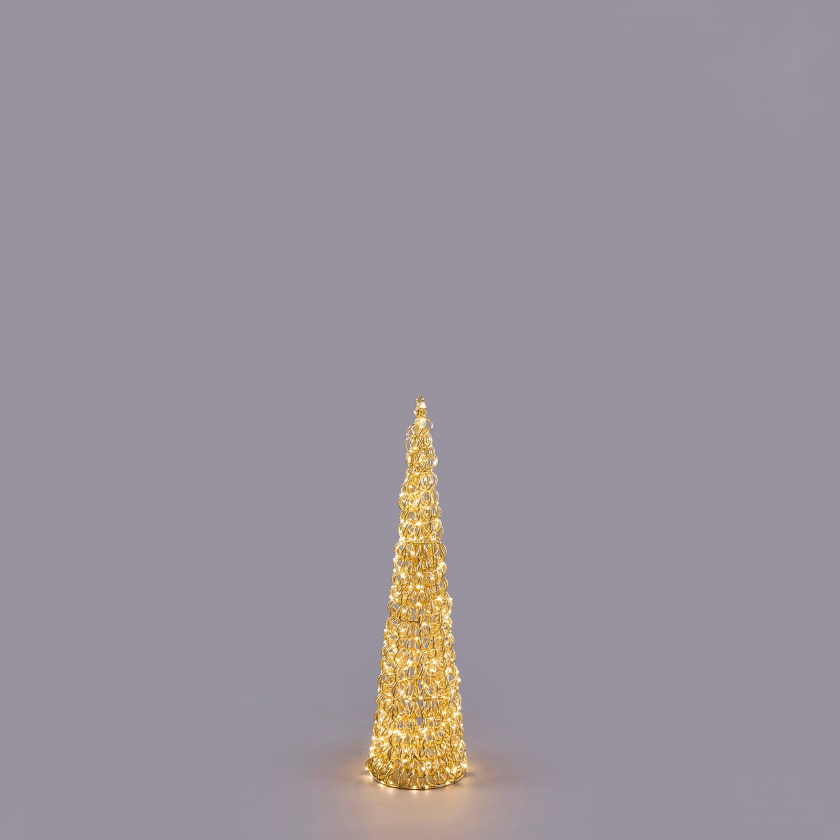 EDG Enzo De Gasperi Cono Luminoso Natalizio Curly Oro 400 MicroLED 80x20cm