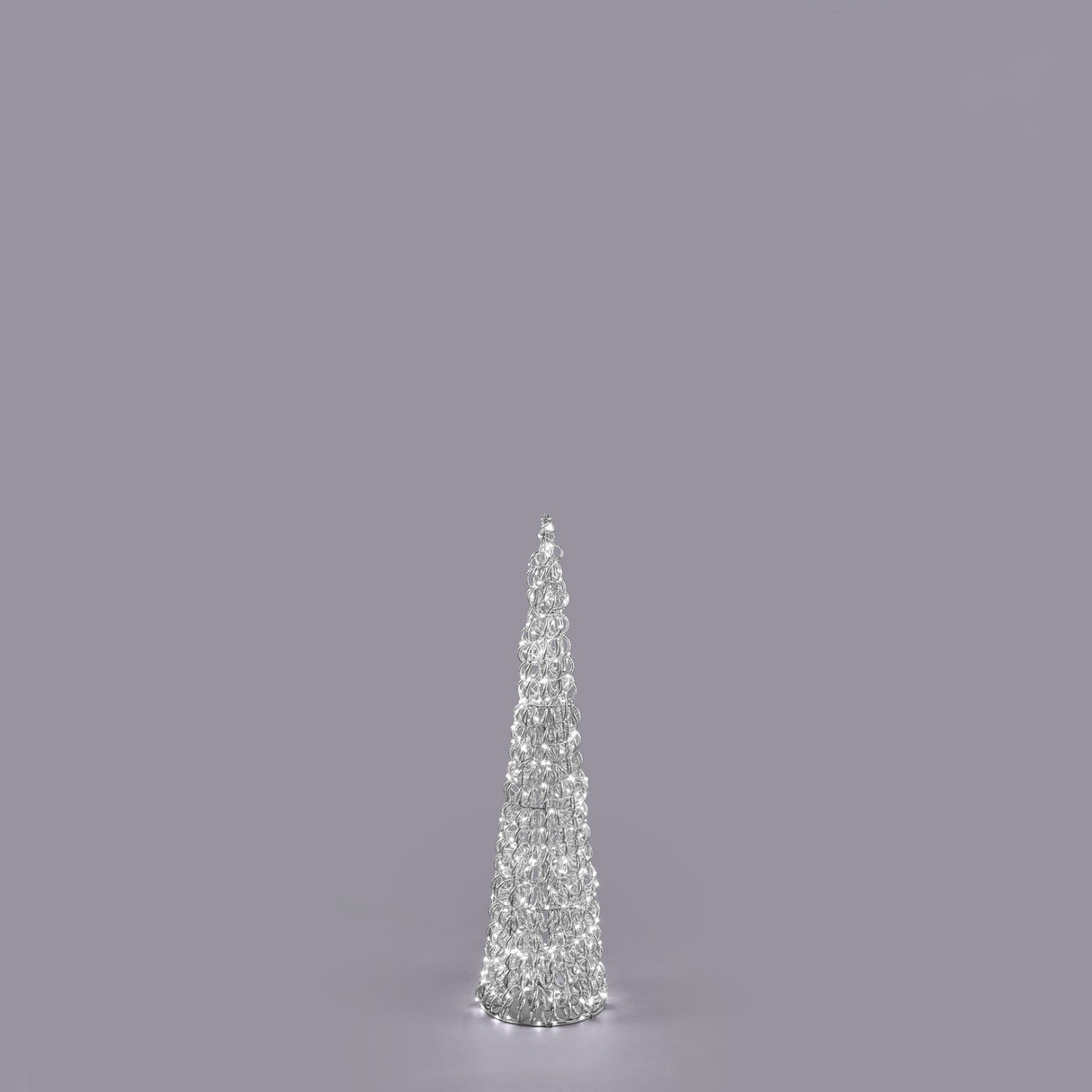 EDG Enzo De Gasperi Cono Luminoso Natalizio Curly Argento 400 MicroLED 80x20cm