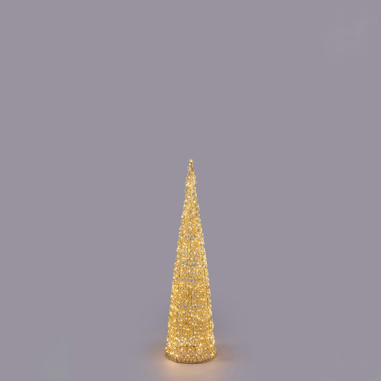 EDG Enzo De Gasperi Cono Luminoso Natalizio Curly Oro 720 MicroLED 120x30cm