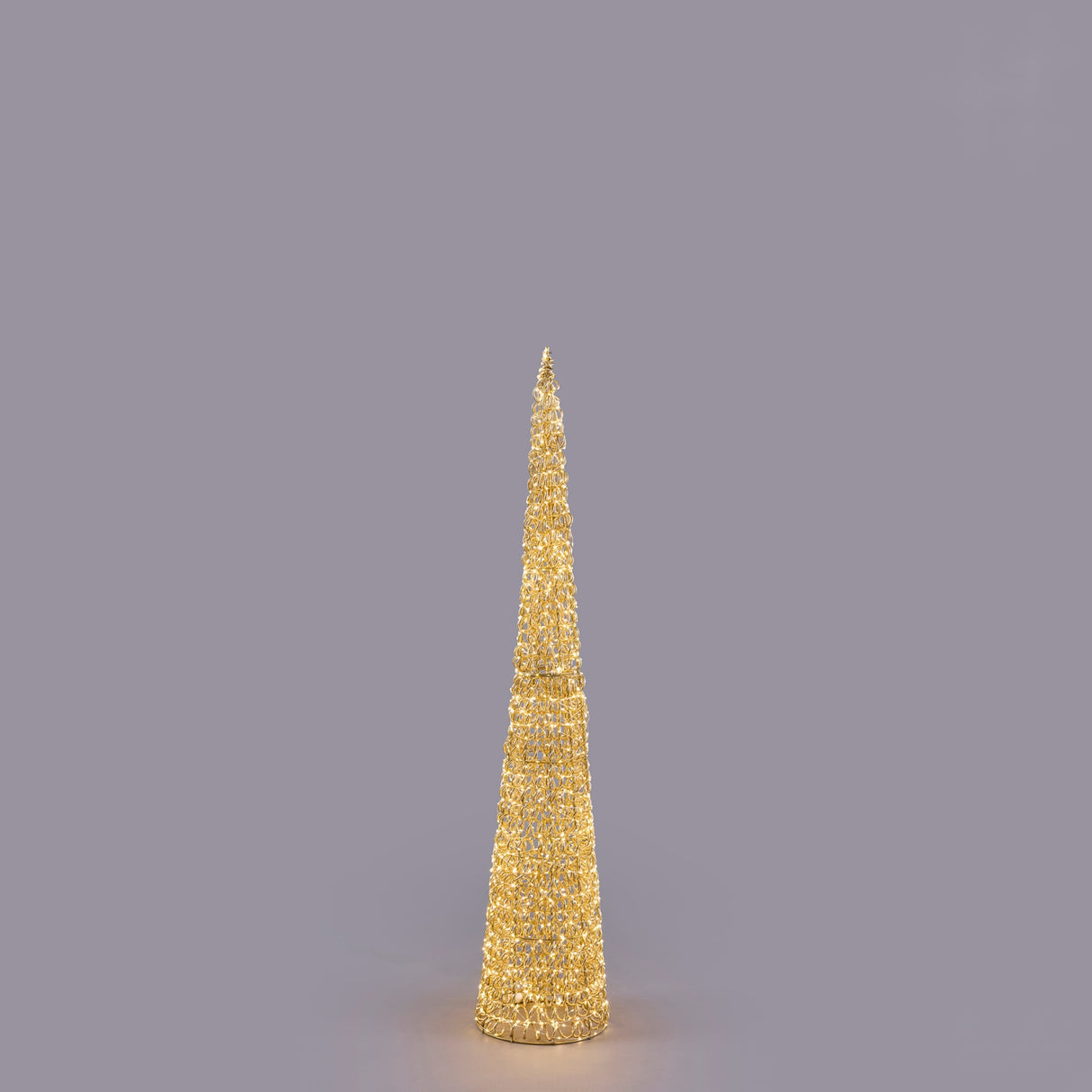 EDG Enzo De Gasperi Cono Luminoso Natalizio Curly Oro 1440 MicroLED 150x28cm