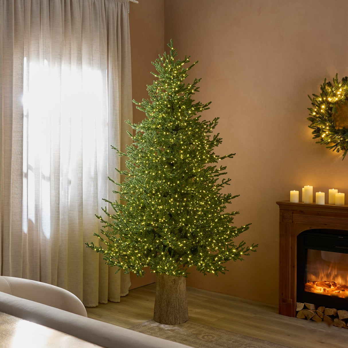 EDG Enzo De Gasperi Albero di Natale Pino Lucciole Verde 3100 Rice LED 210x145cm