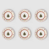 VILLEROY & BOCH Set 6 Piatti Dessert Natalizi Toy's Delight Specials Rosso e Bianco in Porcellana Premium 21,5cm