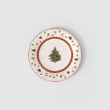 VILLEROY & BOCH Set 6 Piatti Dessert Natalizi Toy's Delight Specials Rosso e Bianco in Porcellana Premium 21,5cm