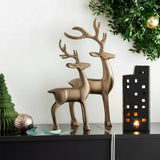 VILLEROY & BOCH Statuina Natalizia Cervo Christmas Chic Oro in Alluminio 44cm