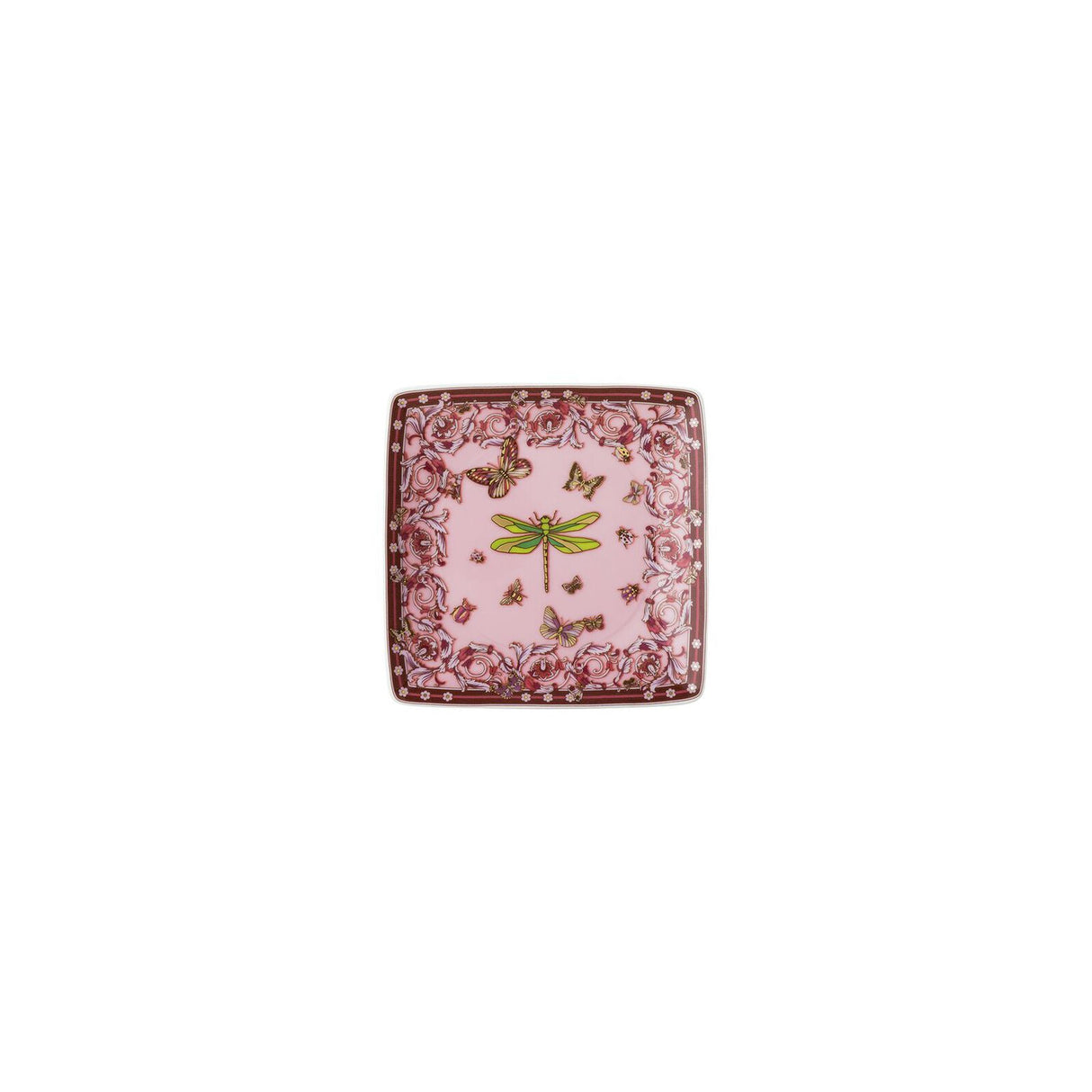 VERSACE Coppetta Quadrata Le Jardin De Versace 30 Years Rosa 12x12cm in Porcellana