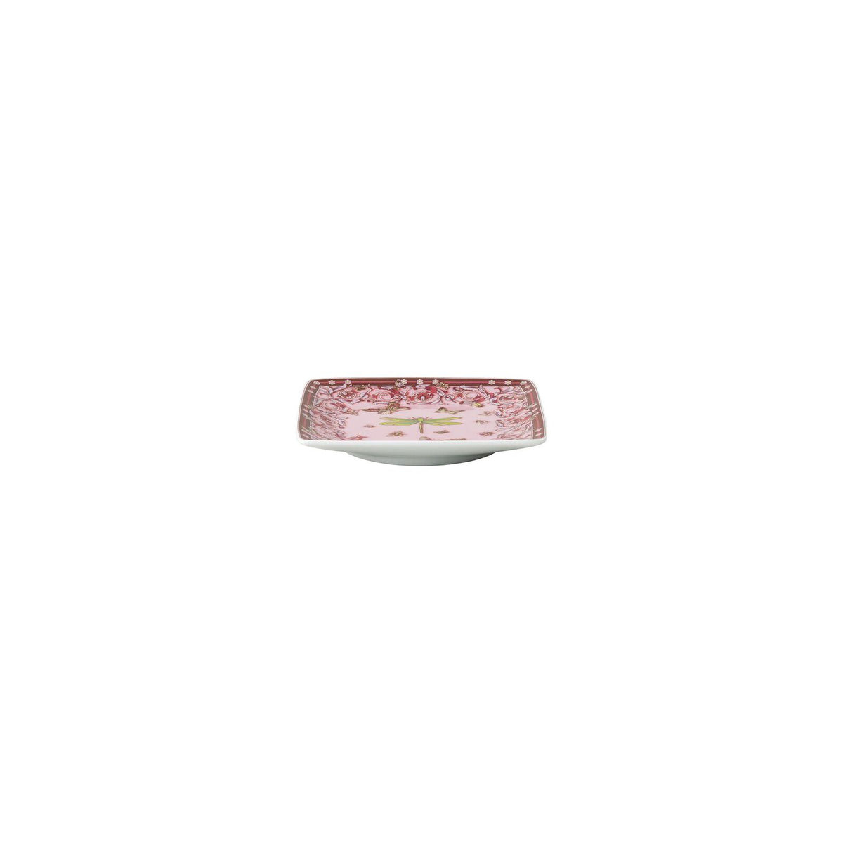 VERSACE Coppetta Quadrata Le Jardin De Versace 30 Years Rosa 12x12cm in Porcellana
