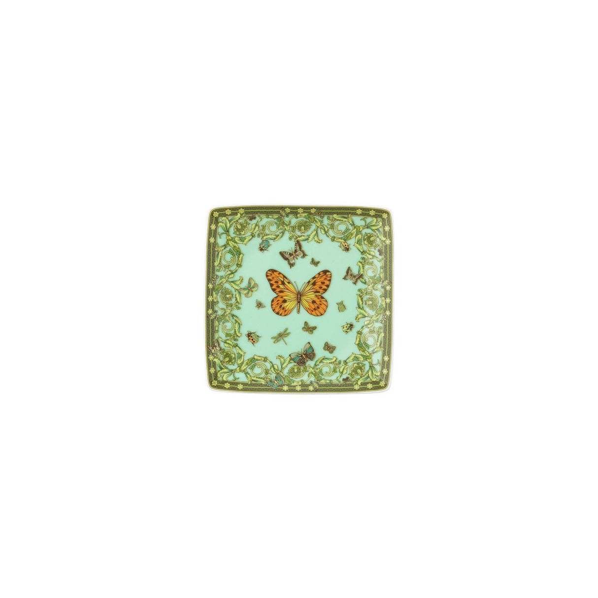 VERSACE Coppetta Quadrata Le Jardin De Versace 30 Years Verde 12x12cm in Porcellana