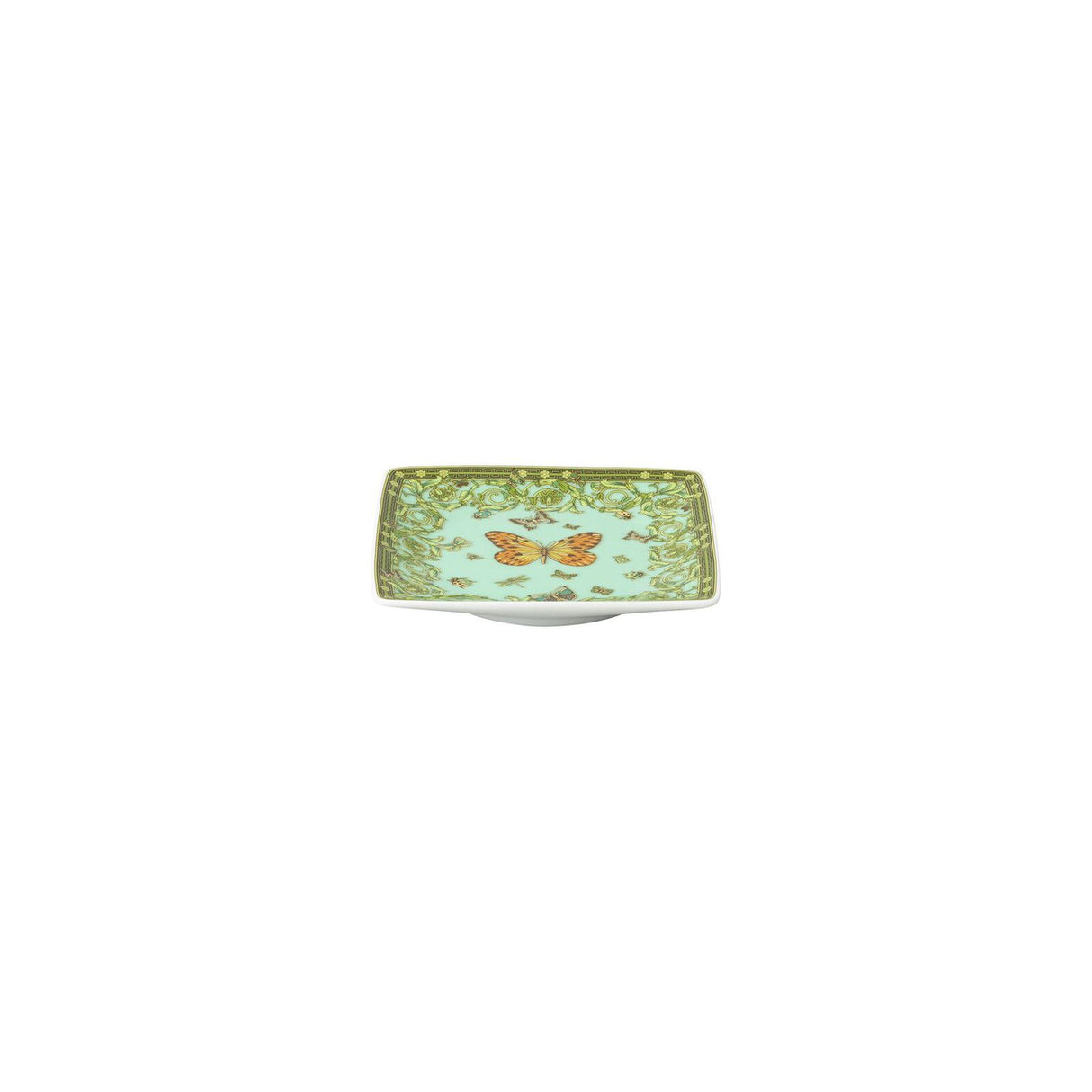 VERSACE Coppetta Quadrata Le Jardin De Versace 30 Years Verde 12x12cm in Porcellana