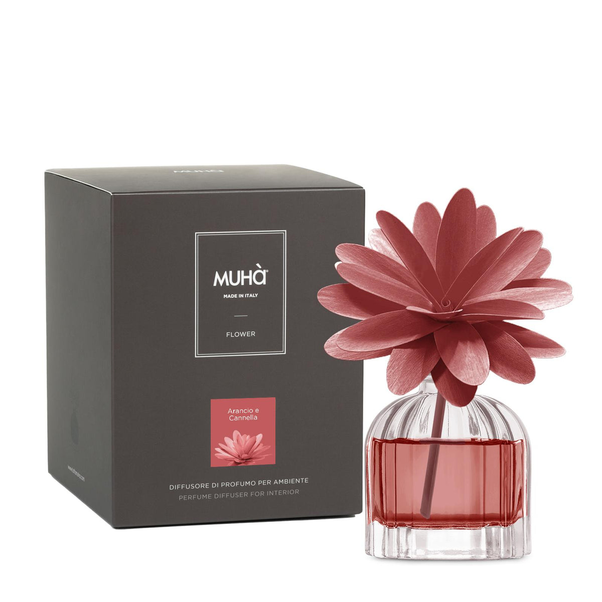 MUHA' Profumatore d'Ambiente Diffusore Flower 60ml Arancio e Cannella