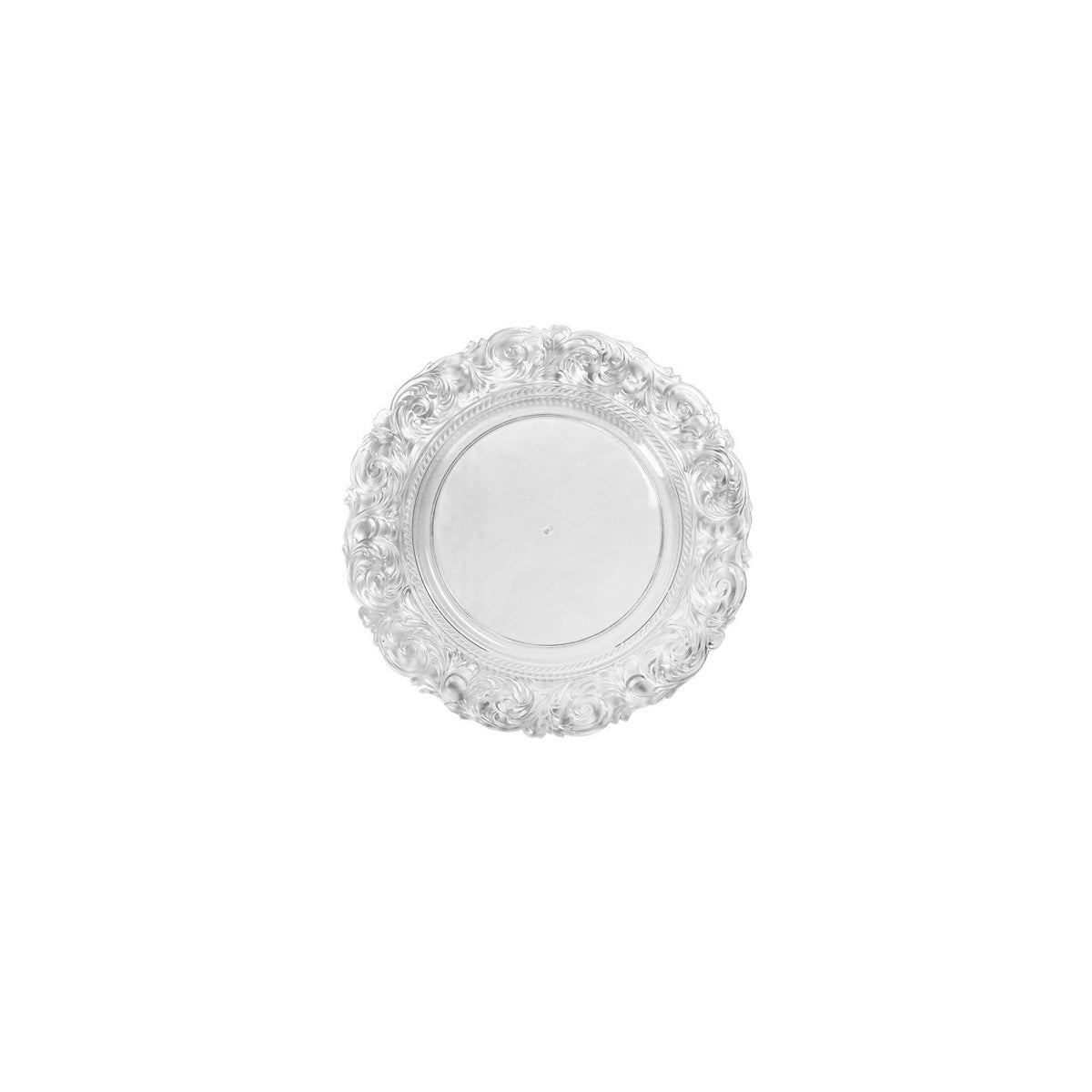 BRANDANI Set 4 Sottopiatti Trasparenti Pregio dal Bordo Ondulato in Polipropilene 32,5cm
