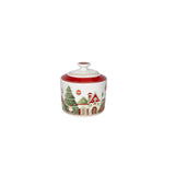BRANDANI Zuccheriera Natalizia Villaggio in Festa in Porcellana New Bone China 10cm