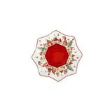 BRANDANI Vassoio Natalizio a Stella Villaggio in Festa in Porcellana New Bone China 27x27cm