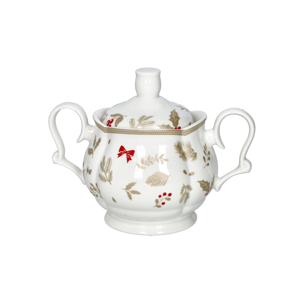 BRANDANI Zuccheriera Natalizia Treschic in Porcellana New Bone China 14cm