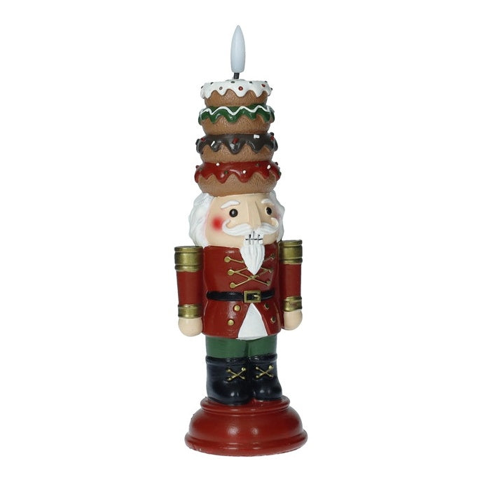 BRANDANI Candela LED Natalizia Soldatino Schiaccianoci in Paraffina 28cm